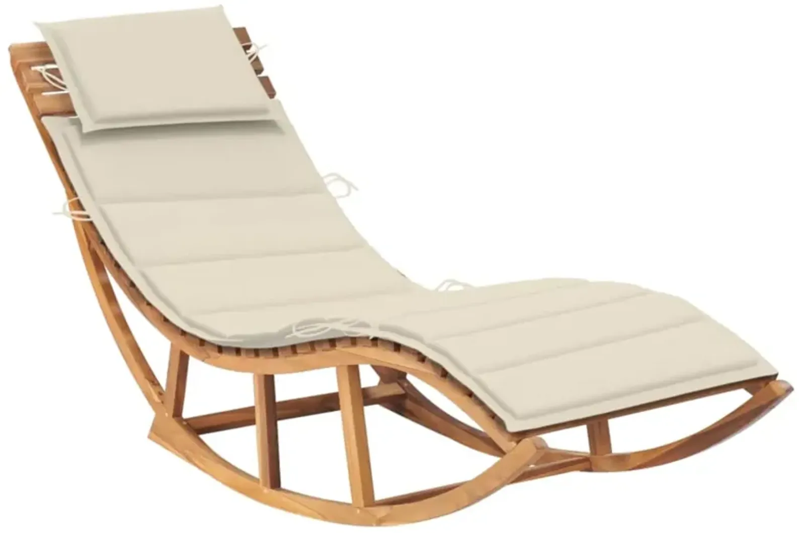 vidaXL Rocking Sun Lounger with Cushion Solid Teak Wood