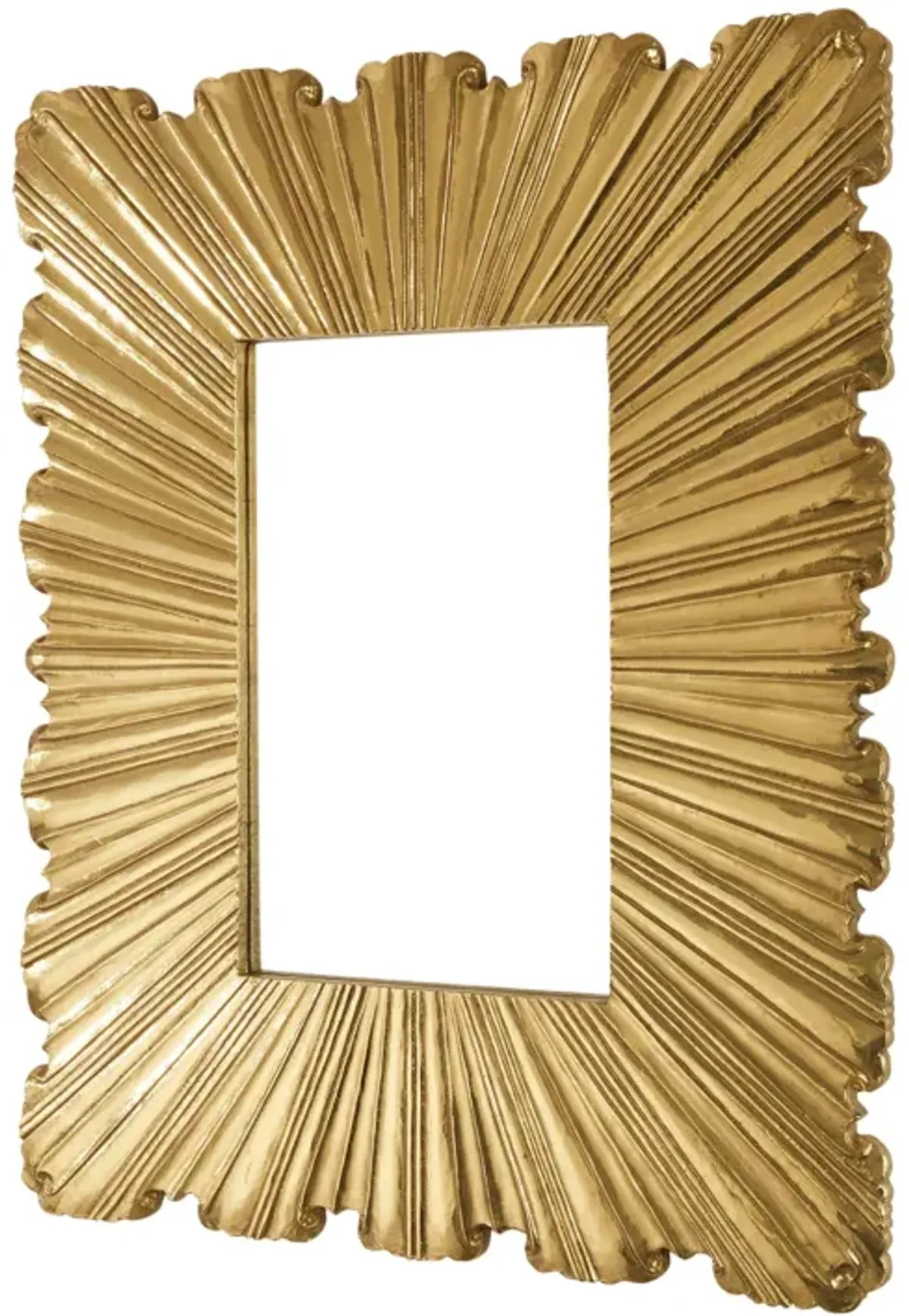 Linenfold Mirror Small Brass