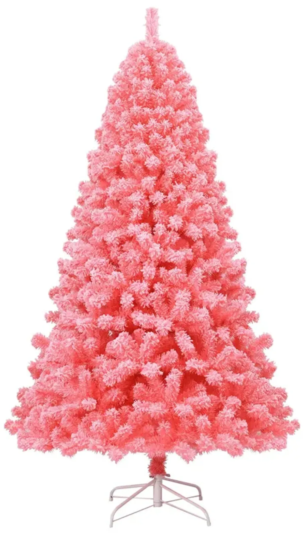 Pink Christmas Tree with Snow Flocked PVC Tips and Metal Stand