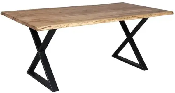 Porter Designs Manzanita Live Edge Solid Acacia Wood Dining Table, Natural