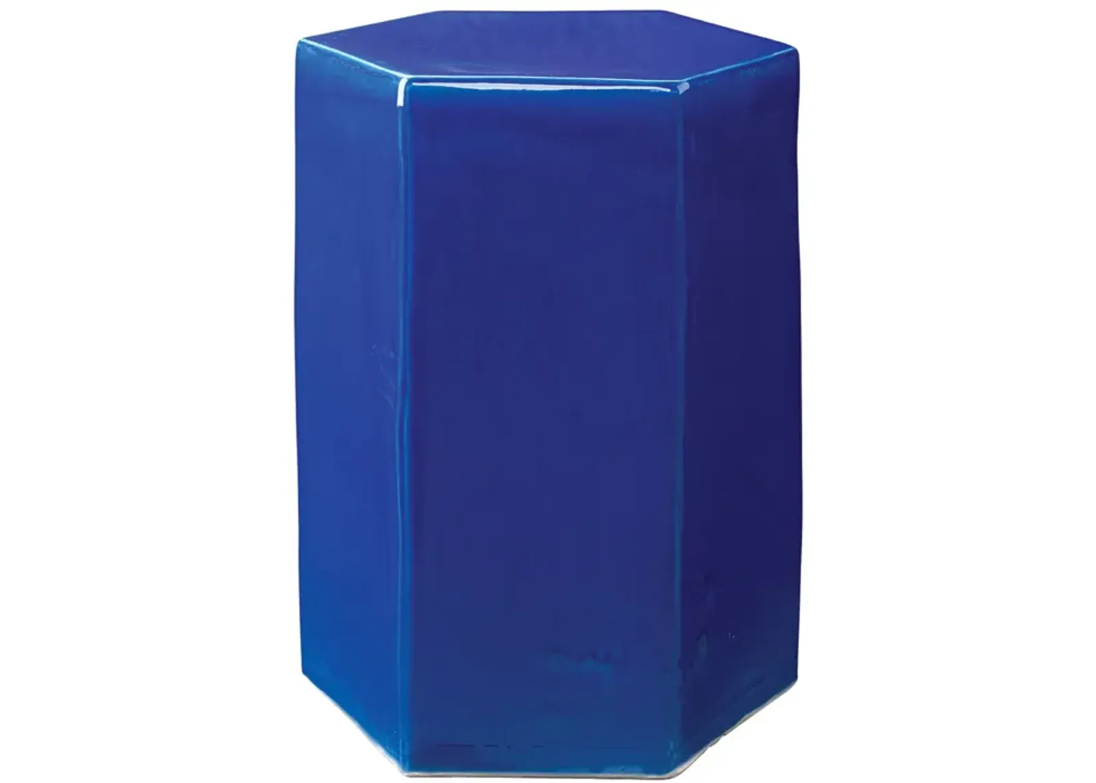 15" Solid Mediterranean Blue Contemporary Geometric Large Porto Side Table