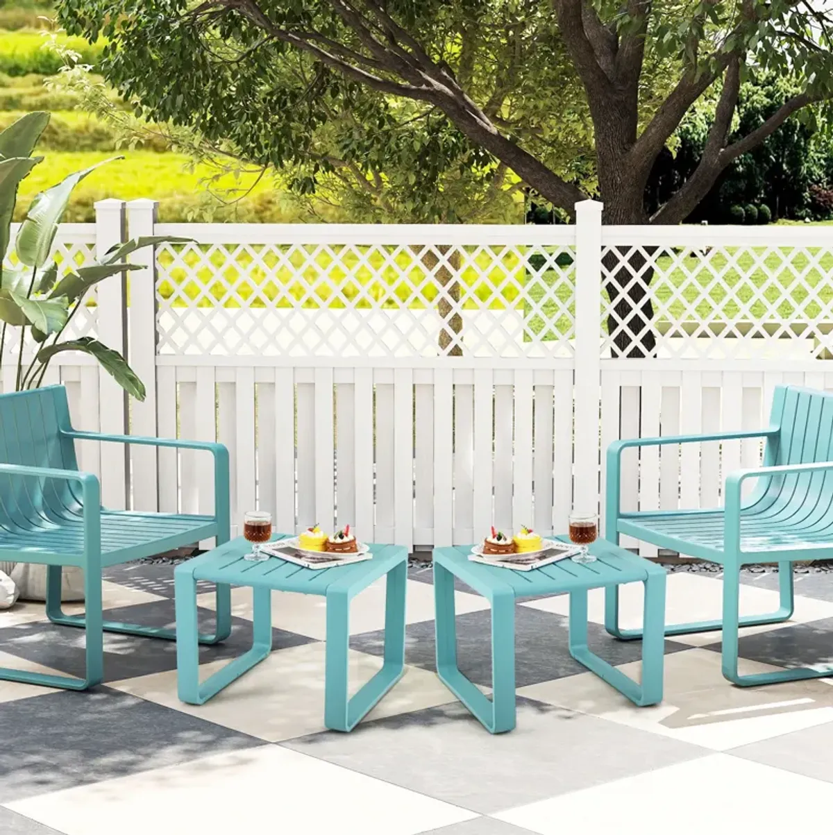 Set of 2 Outdoor Side Tables – Classic Adirondack Style, All-Weather Build