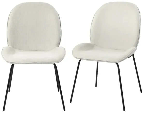 Set of Two Upholstered Fabric Chairs for Dining or Accent Seating