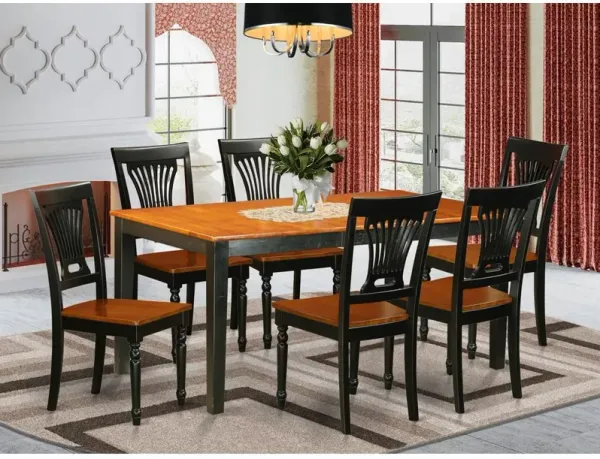 7 PC Table set-Dining Table and 6 Wood Dining Chairs