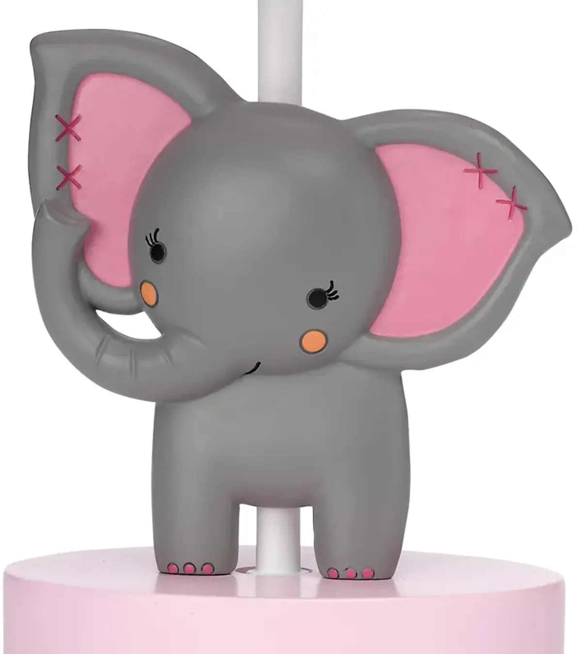 Bedtime Originals Twinkle Toes Lamp with Shade & Bulb - Pink, Gray, Animals