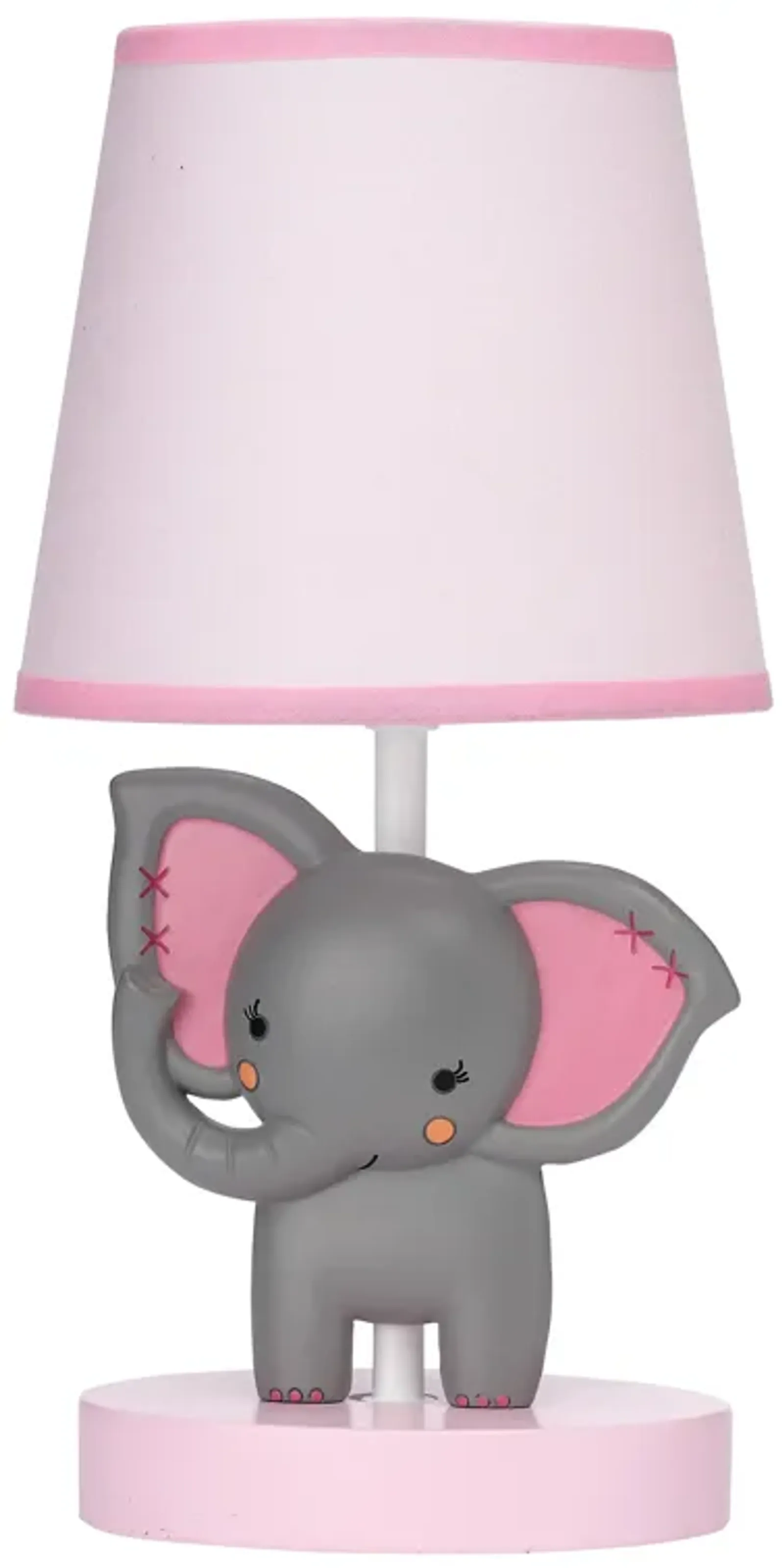 Bedtime Originals Twinkle Toes Lamp with Shade & Bulb - Pink, Gray, Animals