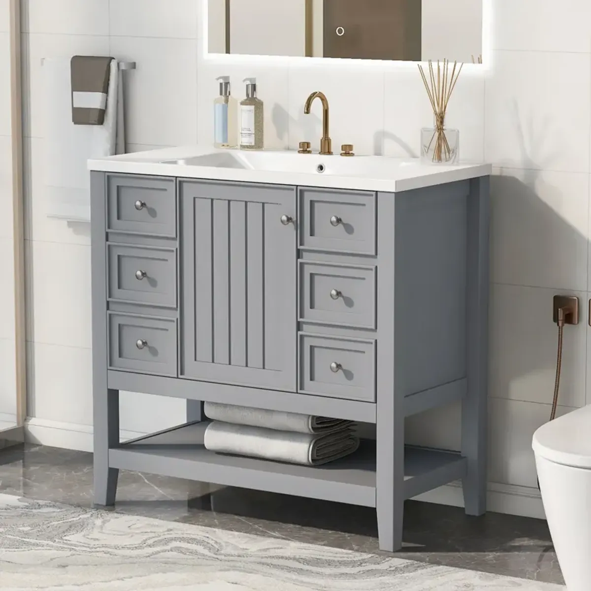 Merax 36" Bathroom Vanity Cabinet Base Only