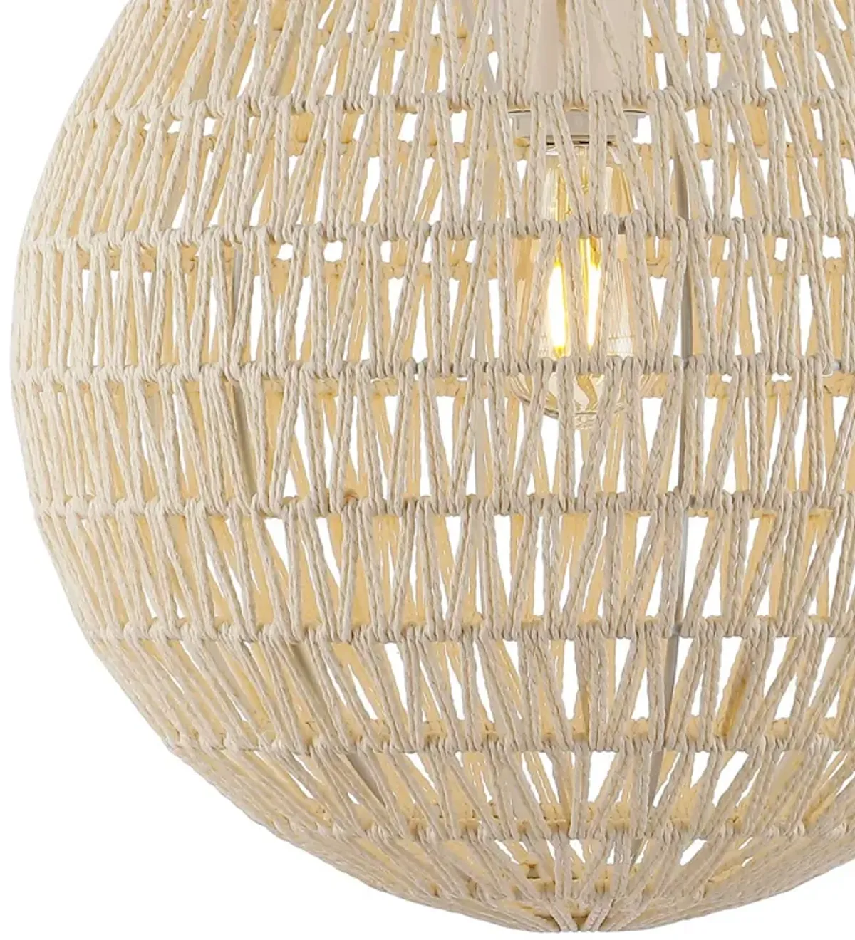 Luna Bohemian Modern Woven Rattaniron LED Pendant