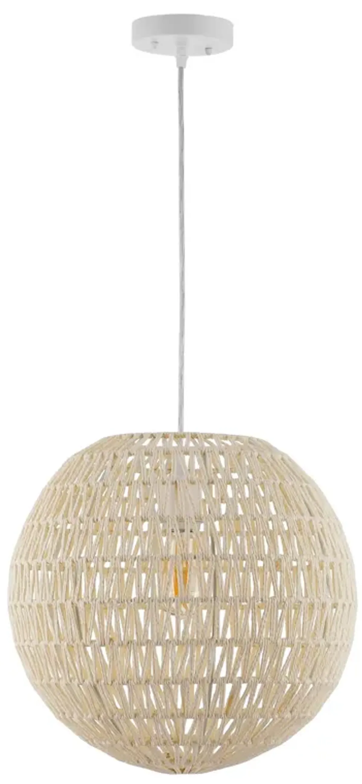 Luna Bohemian Modern Woven Rattaniron LED Pendant