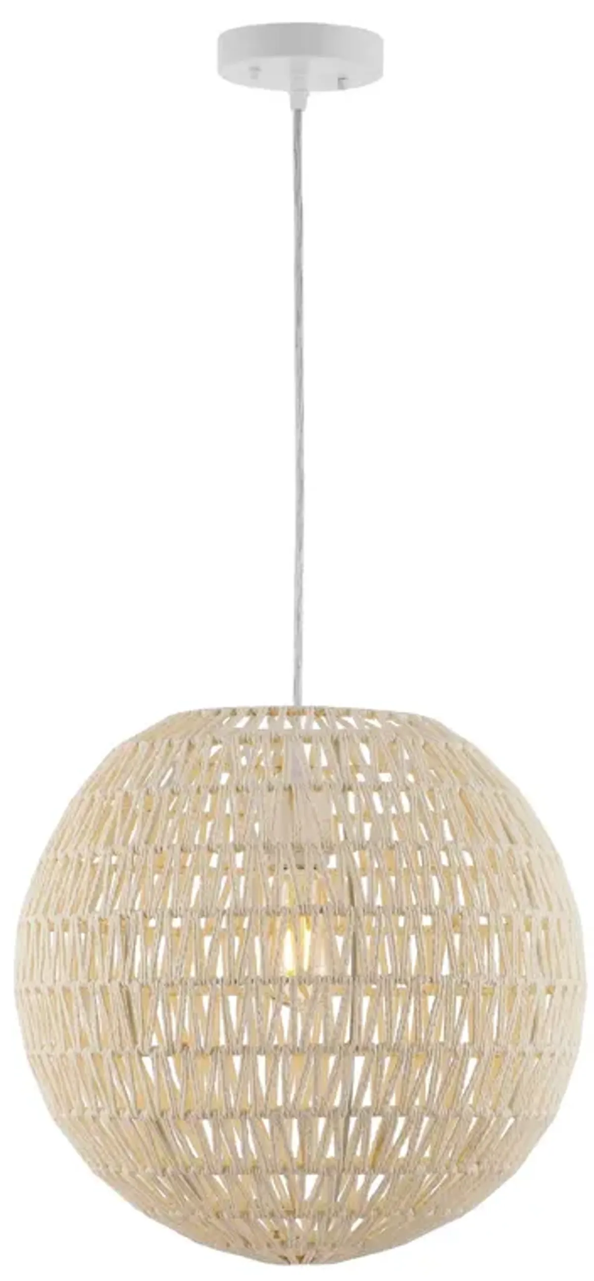 Luna Bohemian Modern Woven Rattaniron LED Pendant