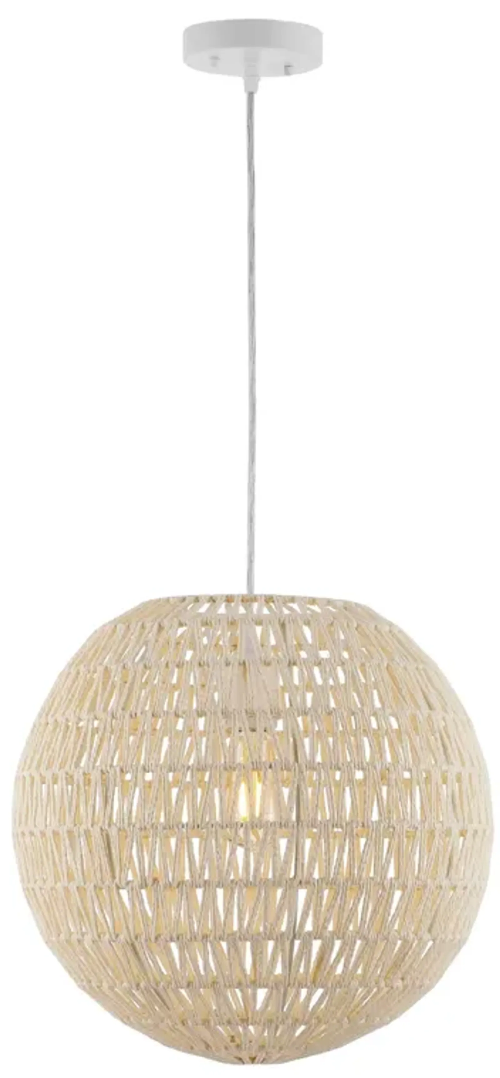 Luna Bohemian Modern Woven Rattaniron LED Pendant