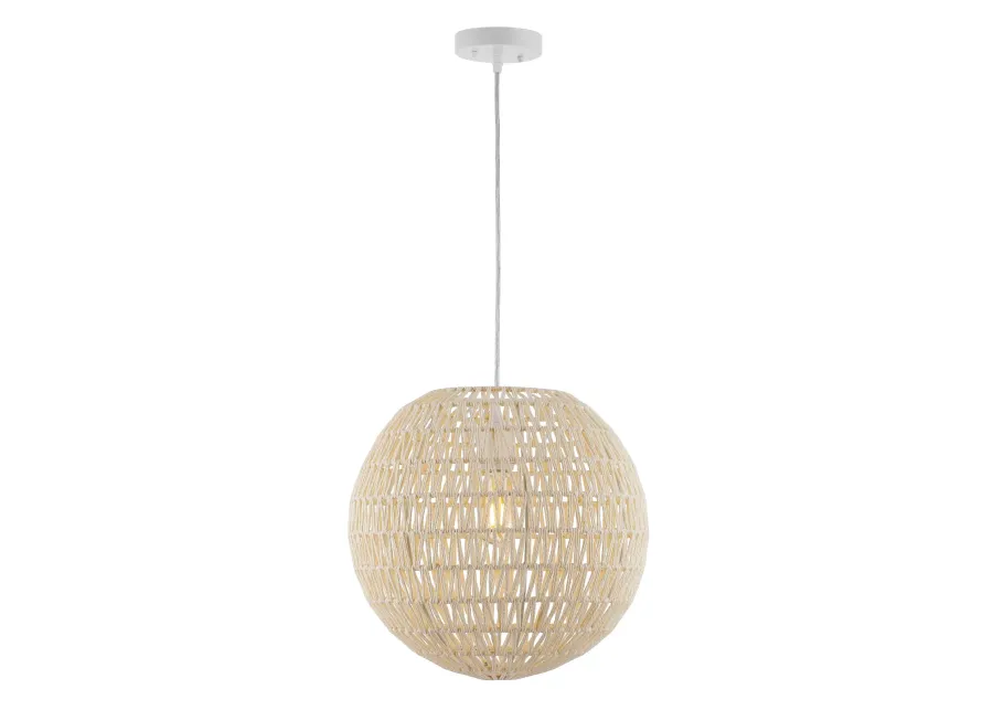 Luna Bohemian Modern Woven Rattaniron LED Pendant