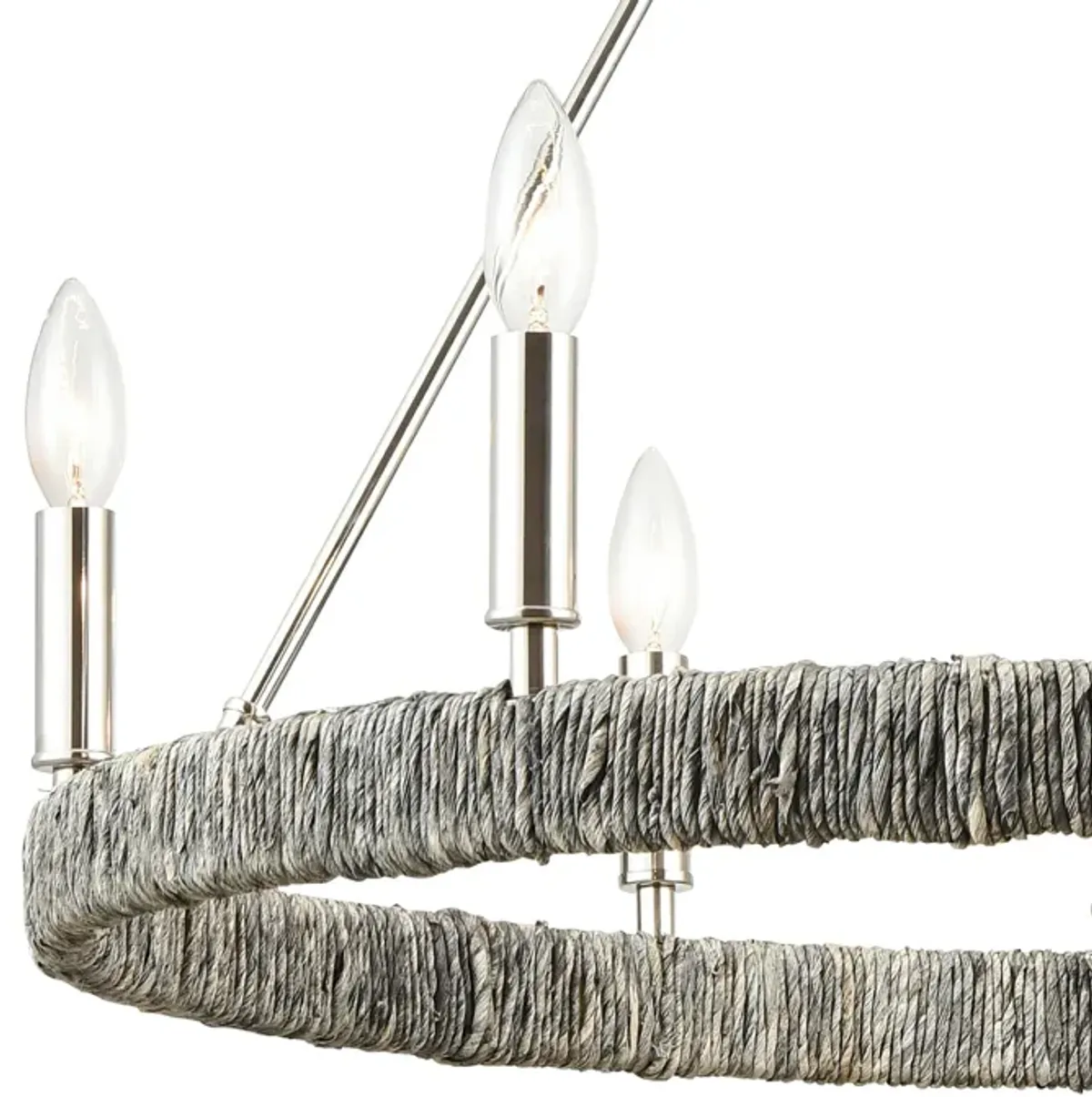 Abaca 27" Wide 6-Light Chandelier in Silver