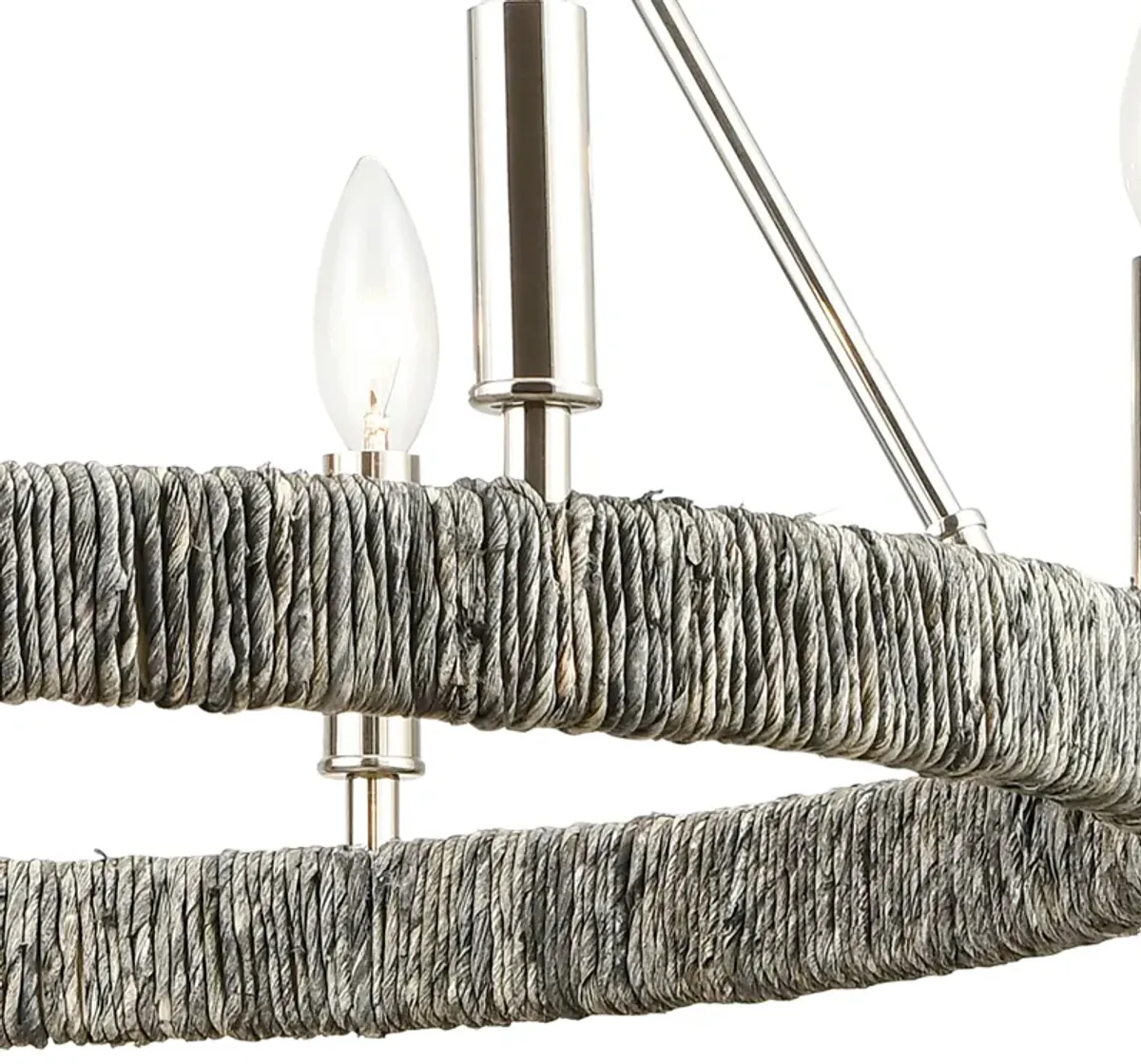 Abaca 27" Wide 6-Light Chandelier in Silver