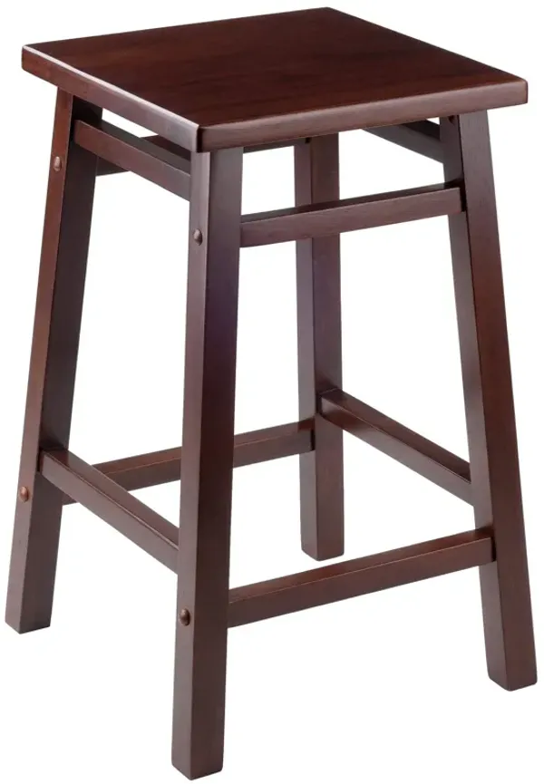 Ergode Wood Carter Square Seat Counter Stool - Rich Walnut Finish, Sturdy Construction, 2 Height Options, Ample Seating Space, Easy Assembly