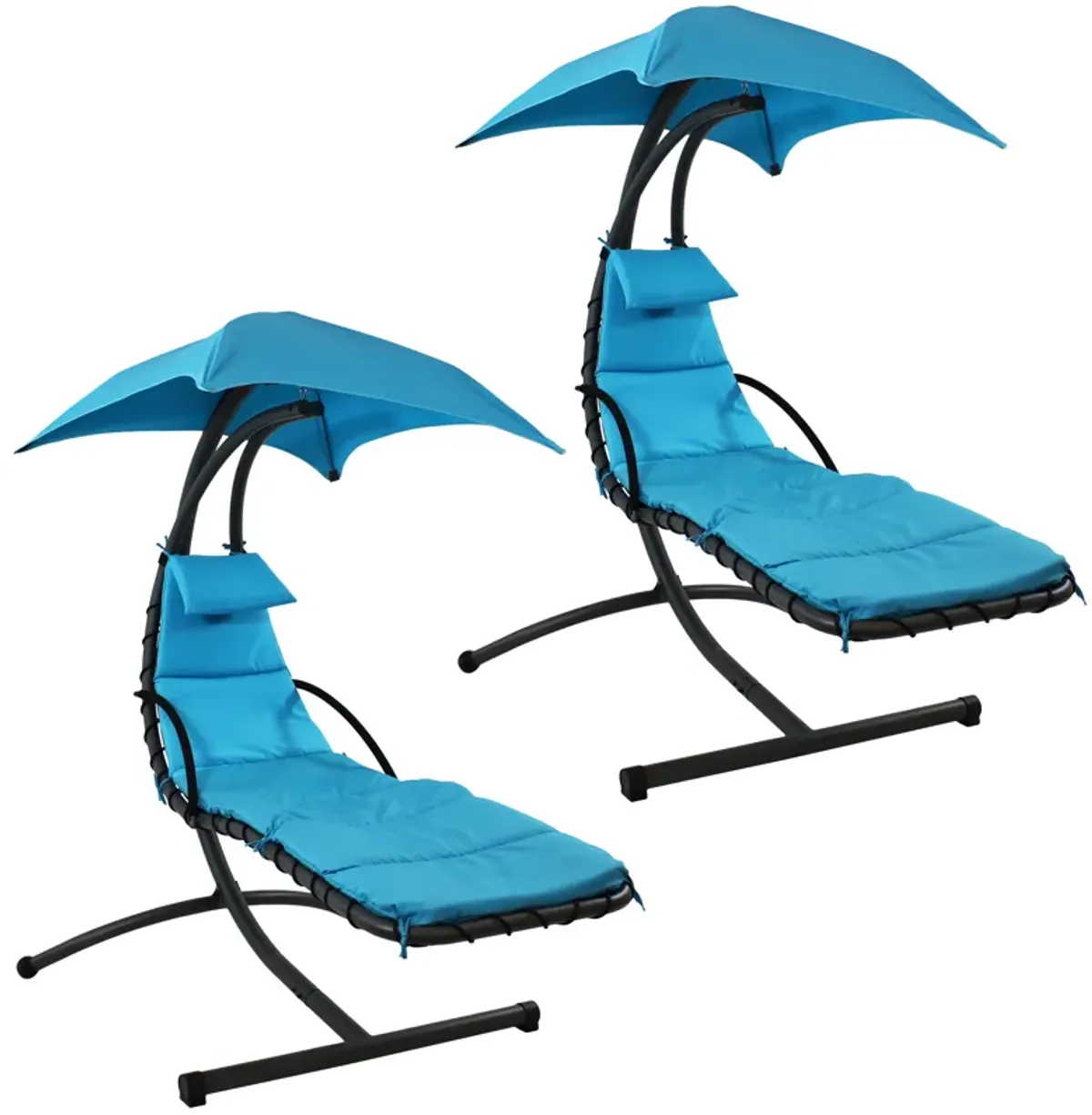 Sunnydaze Floating Chaise Lounge Chair with Canopy and Arc Stand