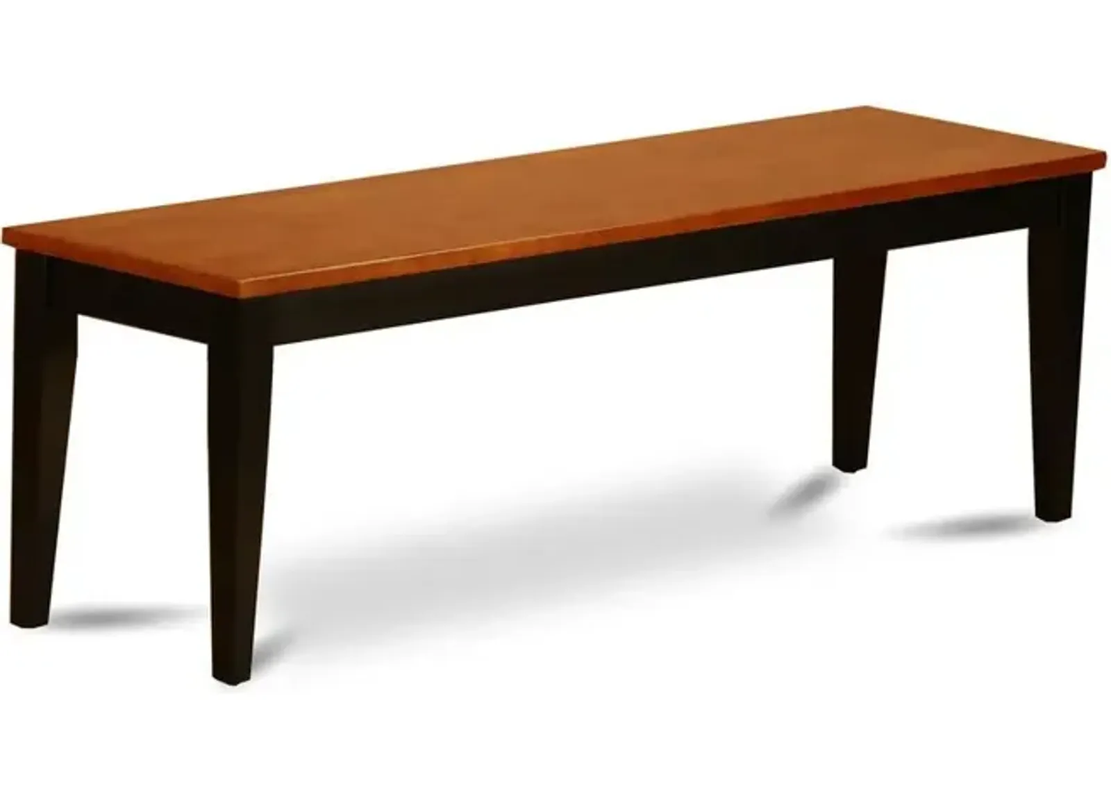 East West Furniture Nicoli  Dining  Bench  with  Wood  Seat  in  Black  and  Cherry  Finish