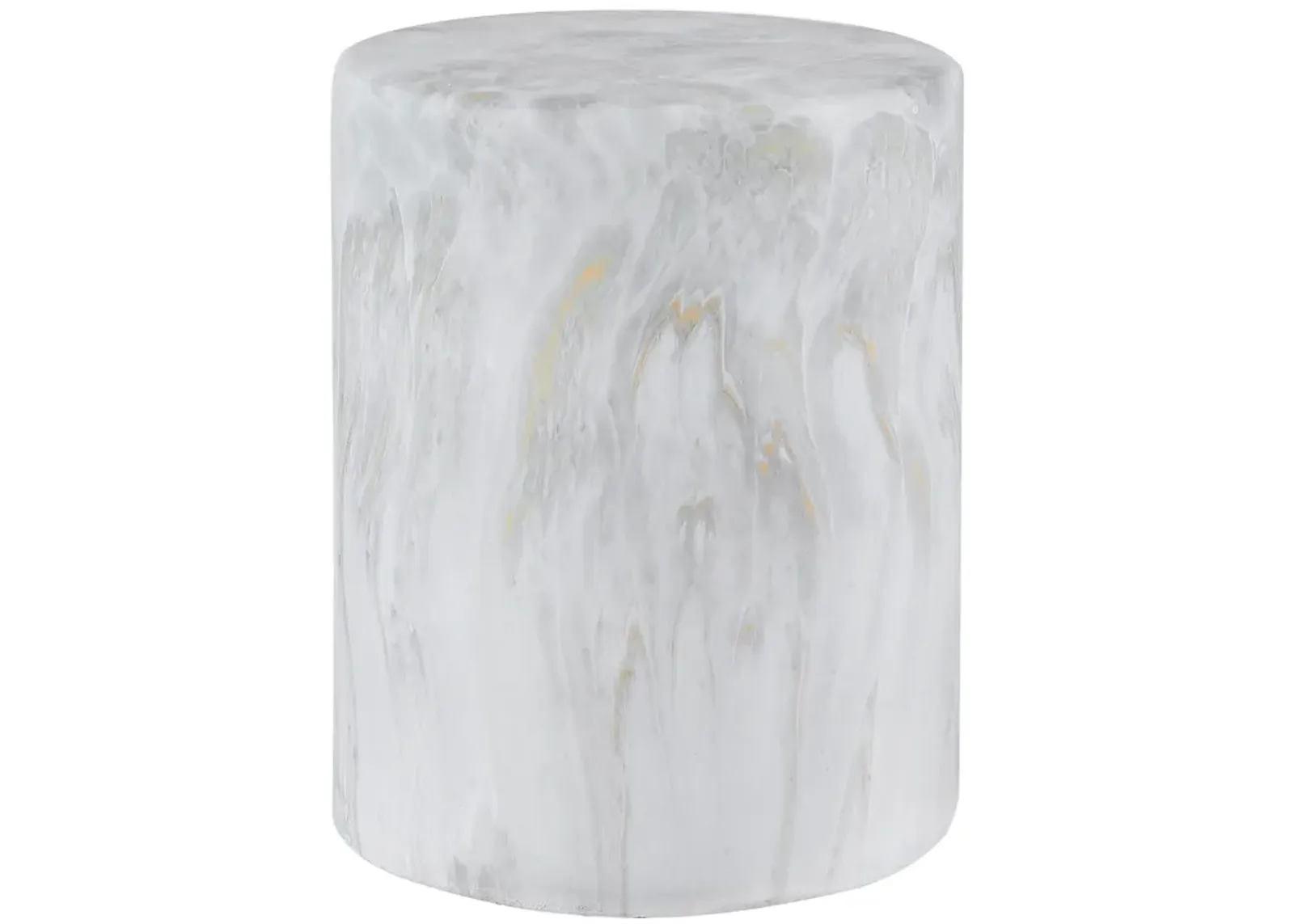 Troy Modern Minimalist Faux Marble Column Indoor/Outdoor Accent Table