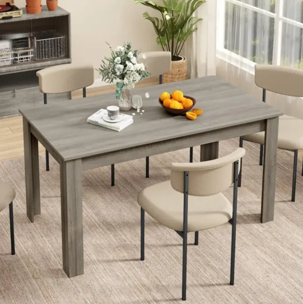 Hivvago 63 Inch Rectangular Modern Dining Kitchen Table