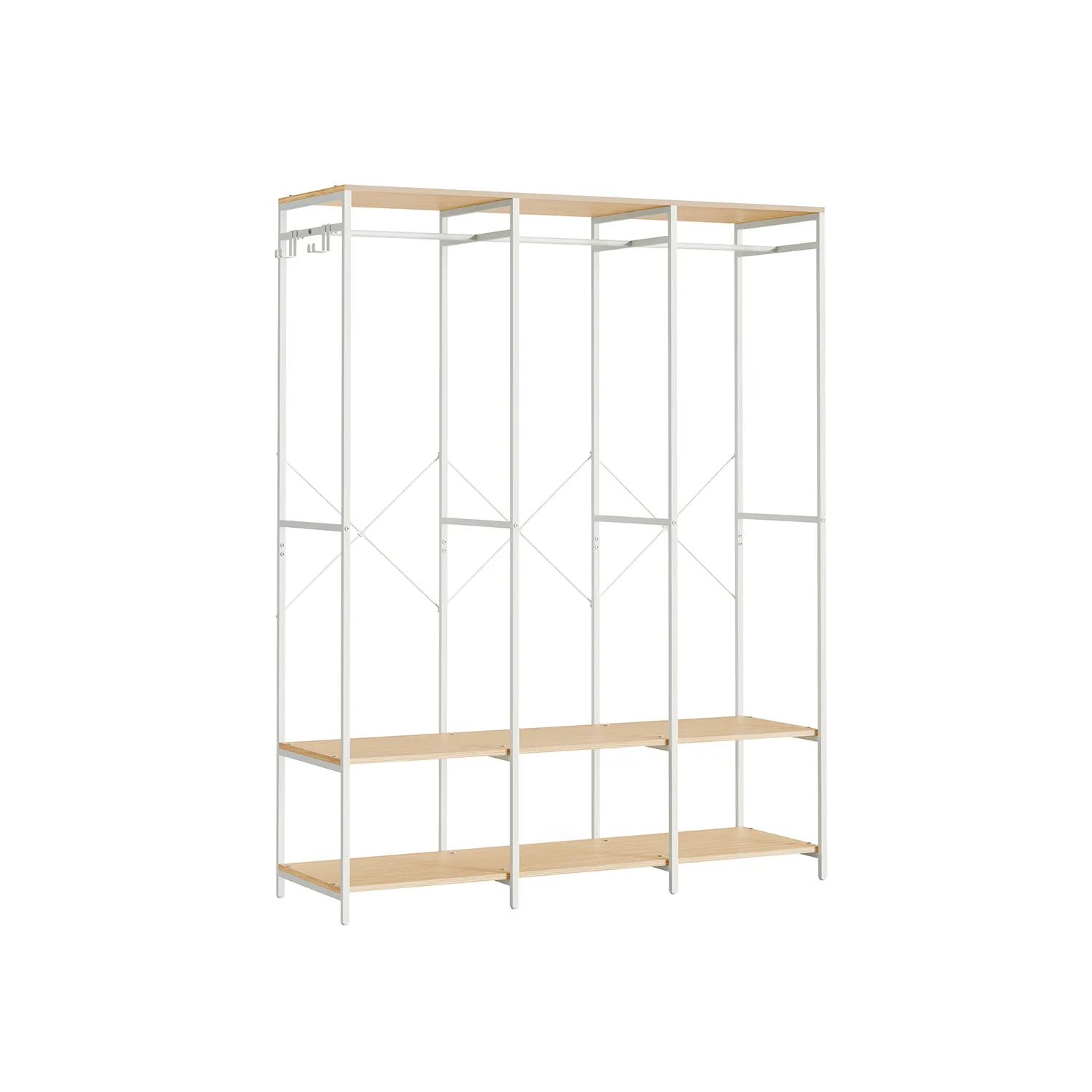 3-Column Clothes Rack with Multiple Hanging Rods for Maximum Storage Space