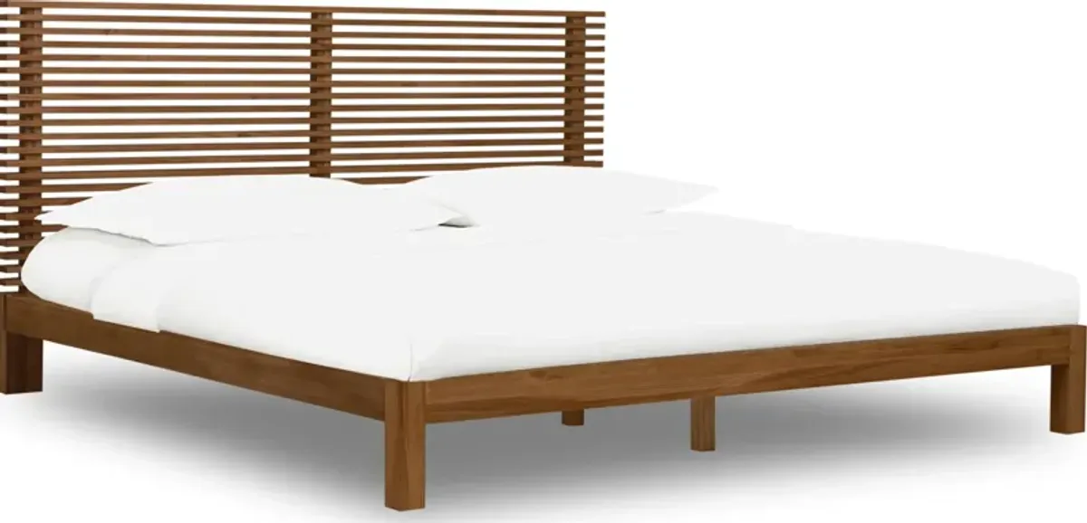 Tanner Queen-size Solid Ash Platform Bed in Roux