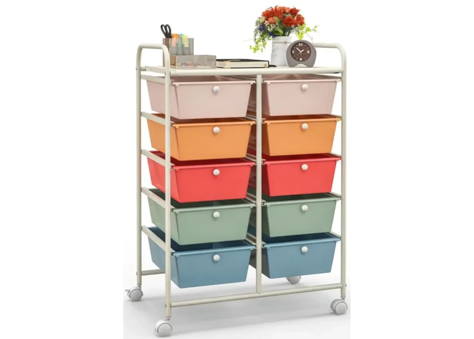 Hivvago 10-Drawer Rolling Storage Cart