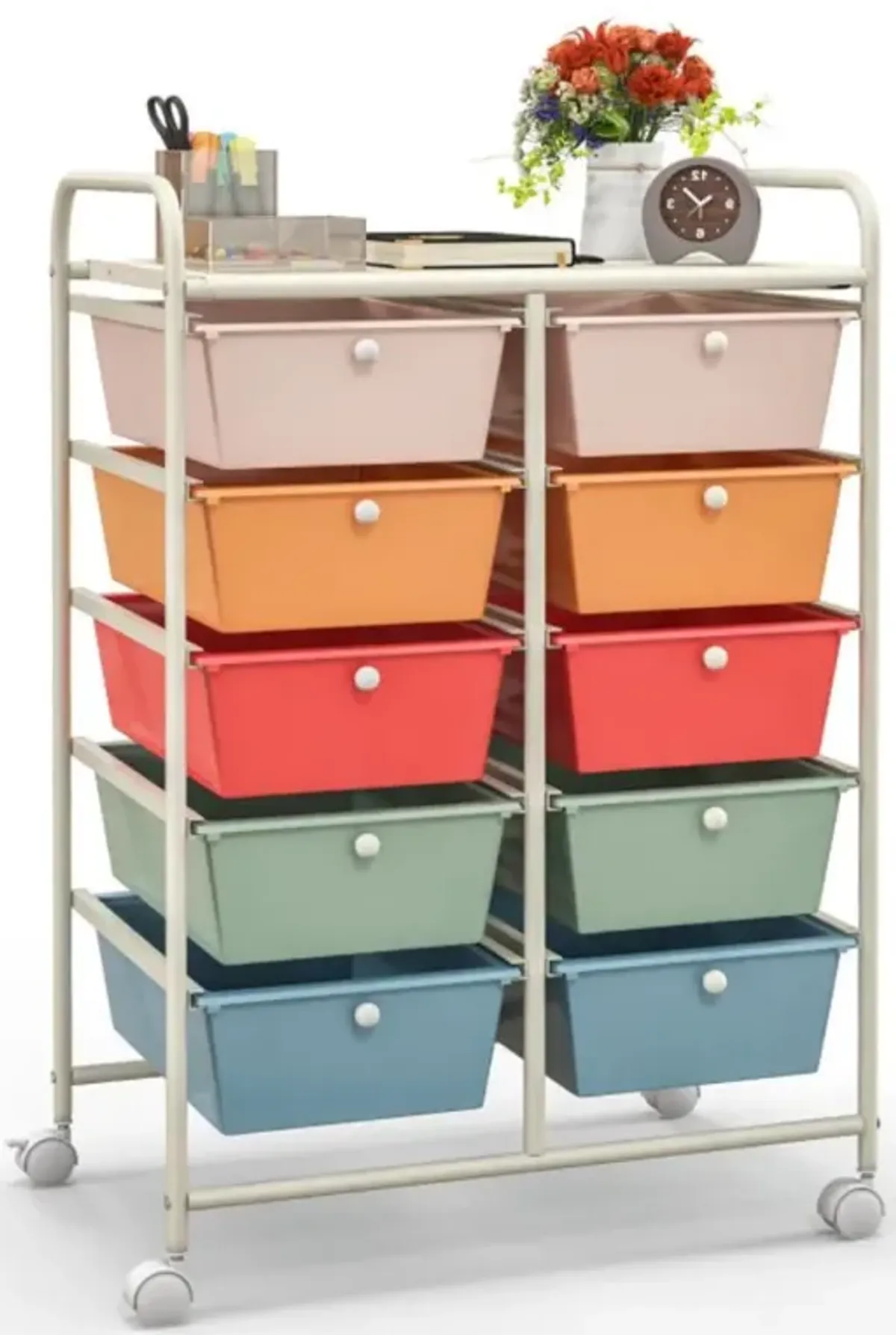 Hivvago 10-Drawer Rolling Storage Cart