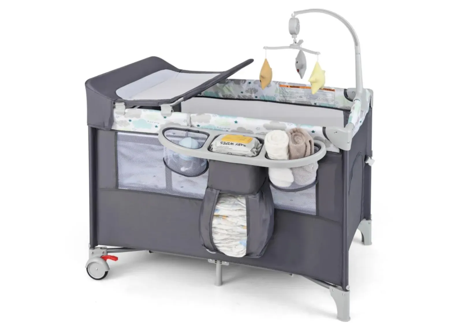 Hivvago 5-in-1 Portable Baby Beside Bassinet with Diaper Changer