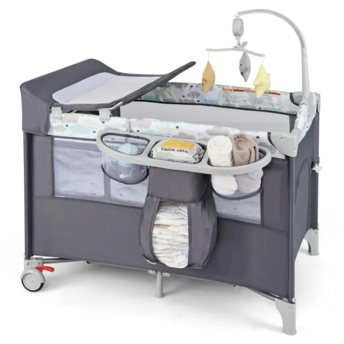 Hivvago 5-in-1 Portable Baby Beside Bassinet with Diaper Changer