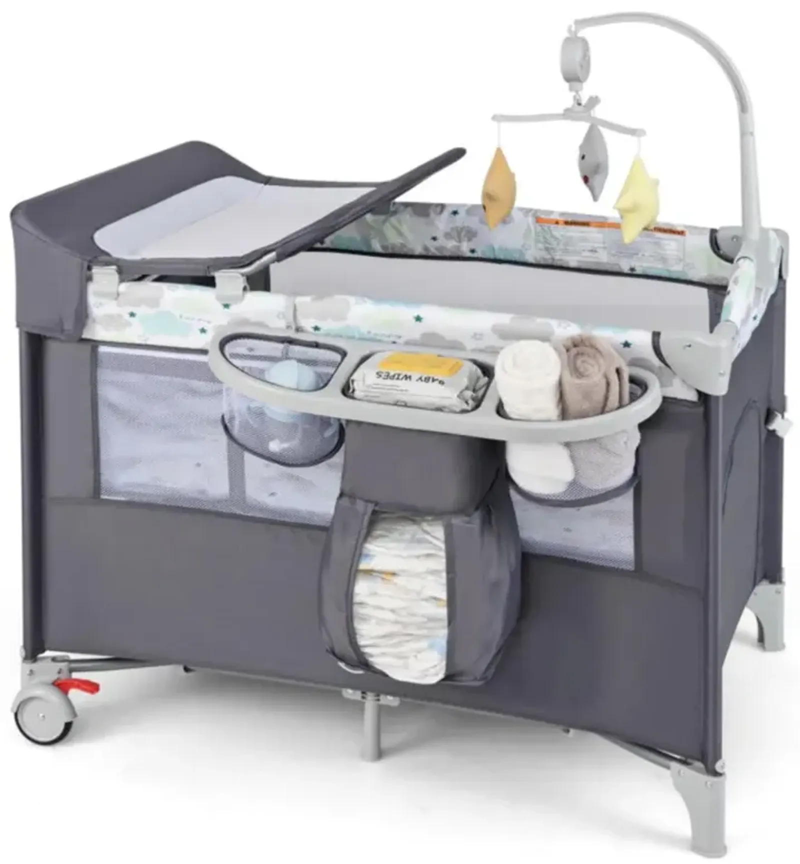 Hivvago 5-in-1 Portable Baby Beside Bassinet with Diaper Changer