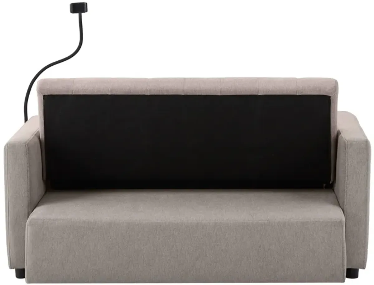 Merax Convertible Sofa Bed Loveseat with 3 USB Ports