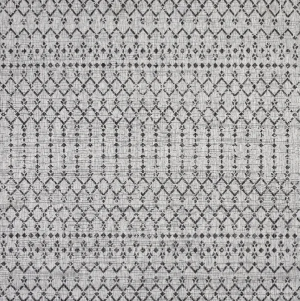Ourika Moroccan Geometric Textured Weave Light Indoor/Outdoor Area Rug