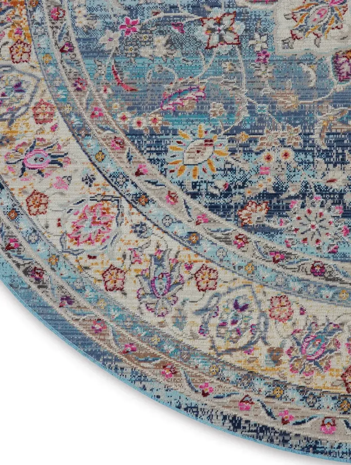Vintage Kashan VKA01 Blue 6' x Round Rug