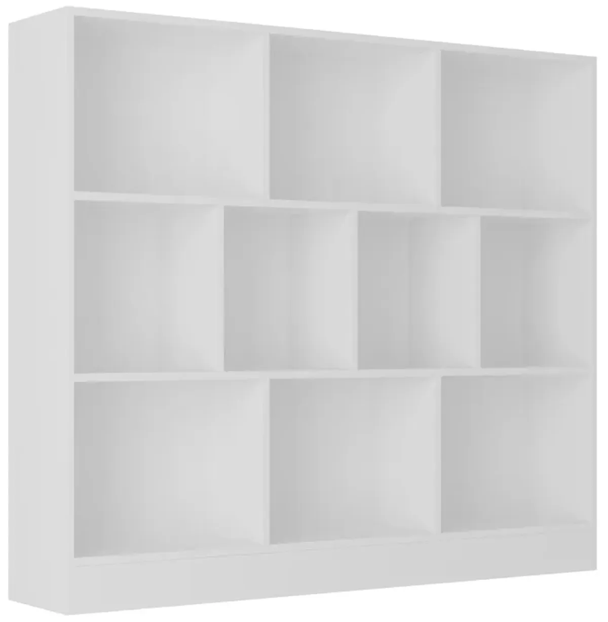 47.2 in. W x 40.9 in. H White Wooden 10-Shelf Freestanding Standard Bookcase Display Bookshelf With Cubes