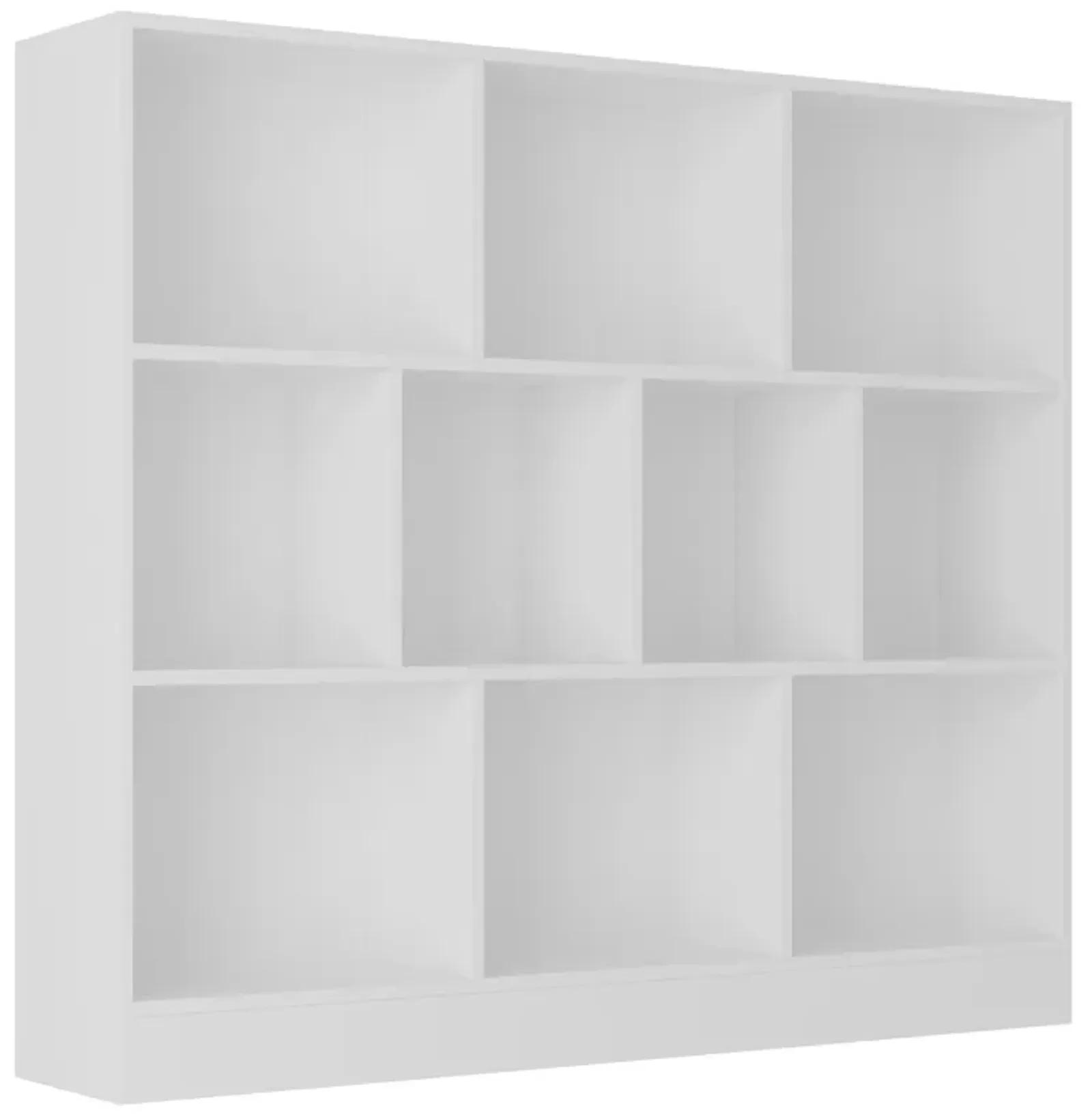 47.2 in. W x 40.9 in. H White Wooden 10-Shelf Freestanding Standard Bookcase Display Bookshelf With Cubes