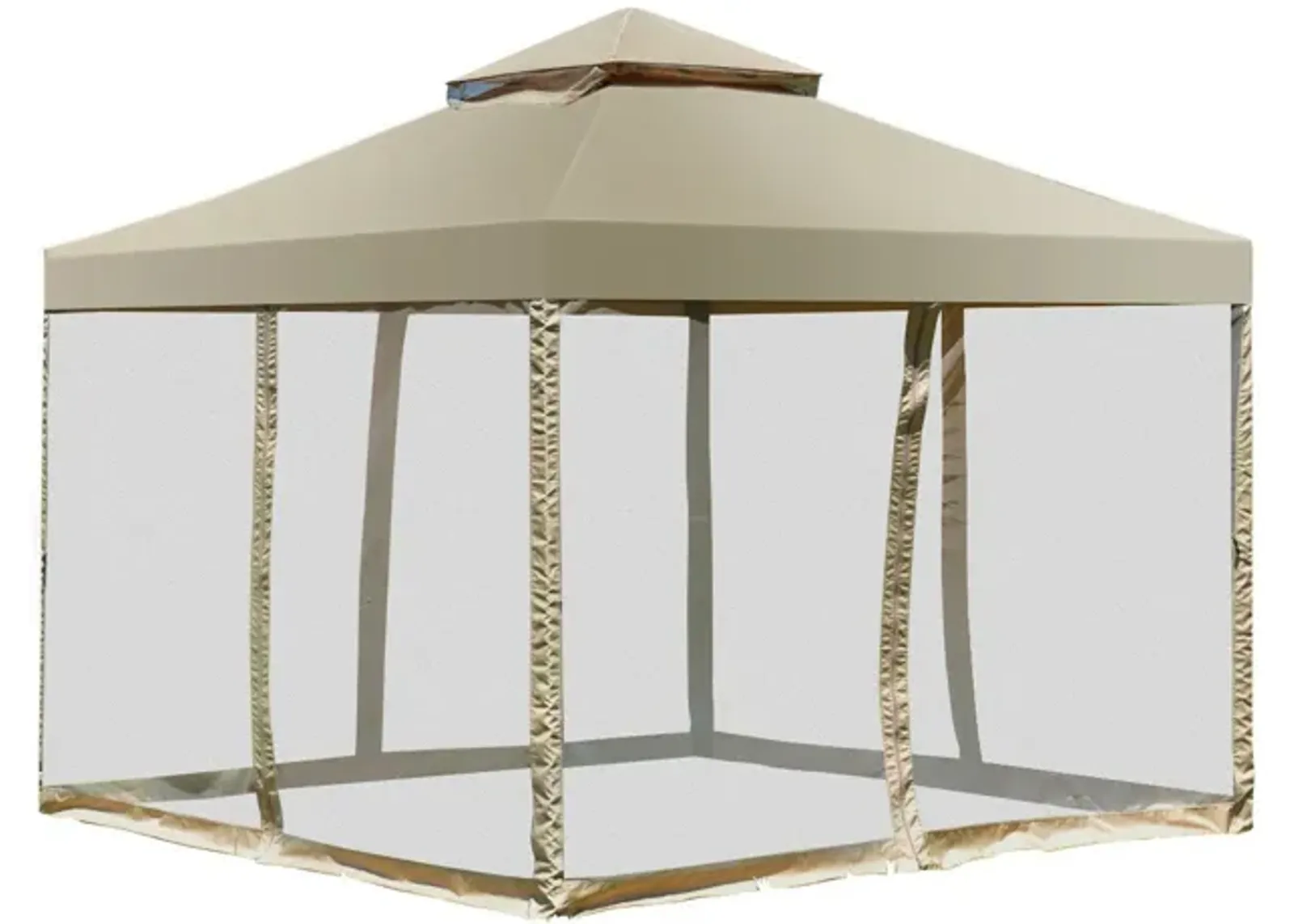 Outdoor 2-Tier 10 Feet x 10 Feet Screw-free Structure Shelter Gazebo Canopy