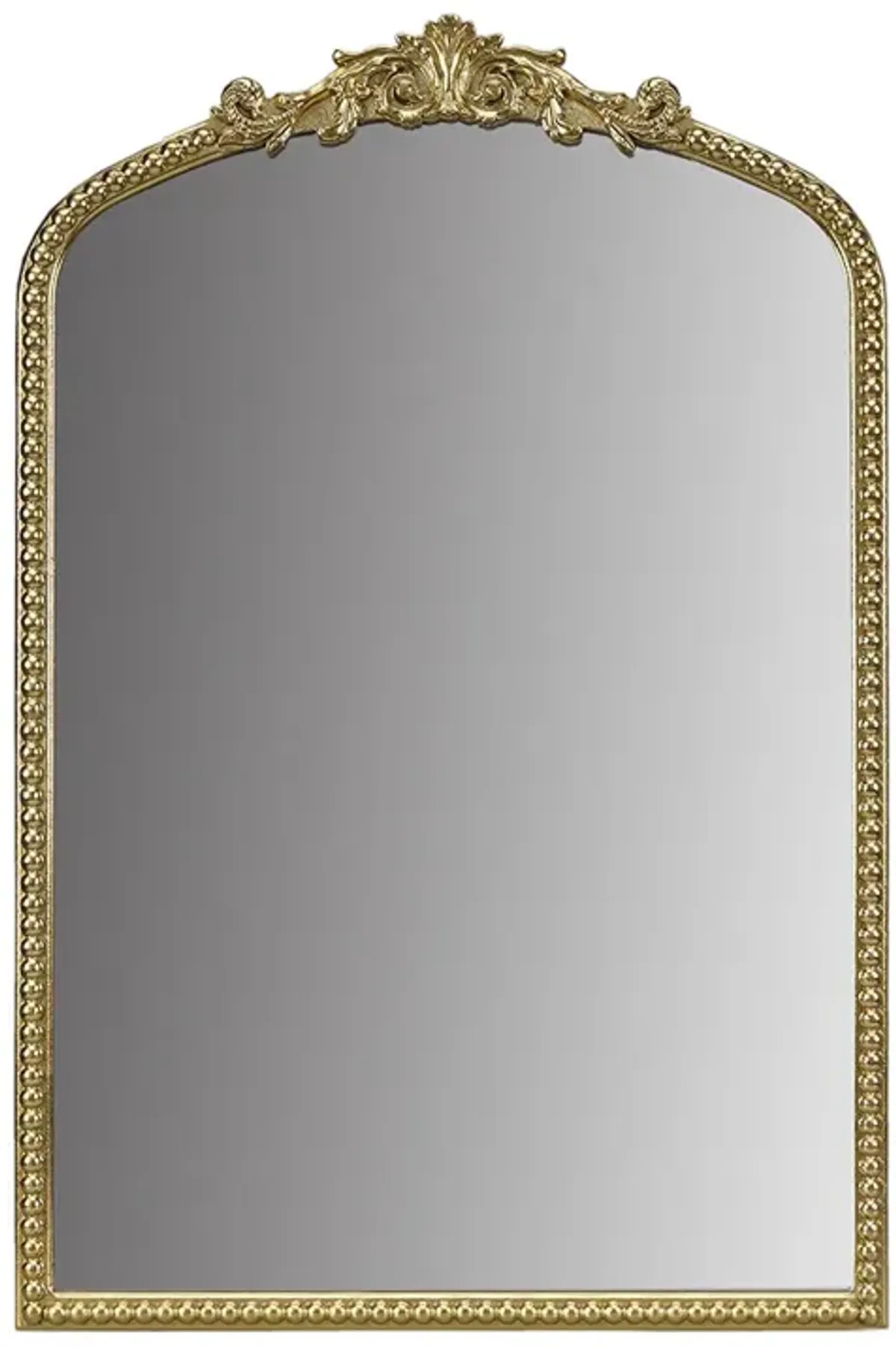 Gracie Mills Chandler Elegant Beaded Arch Wall Mirror with Decorative Accents