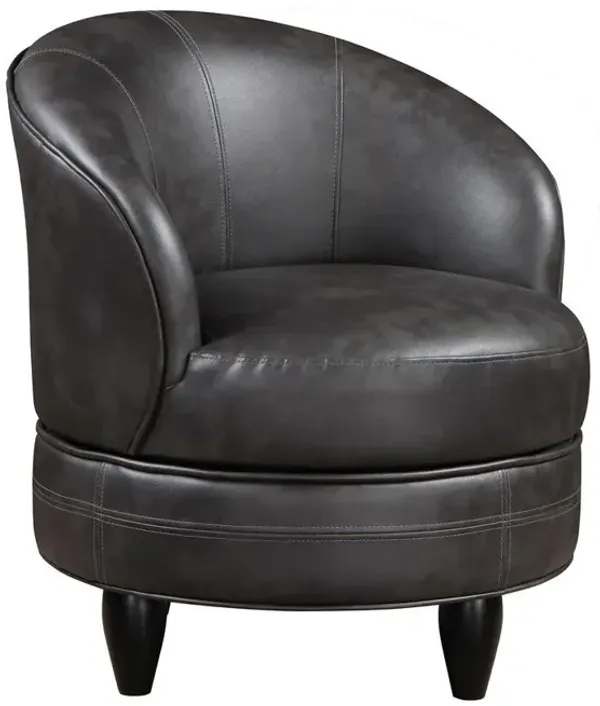 Sophia Swivel Accent Chair Gray Faux Leather
