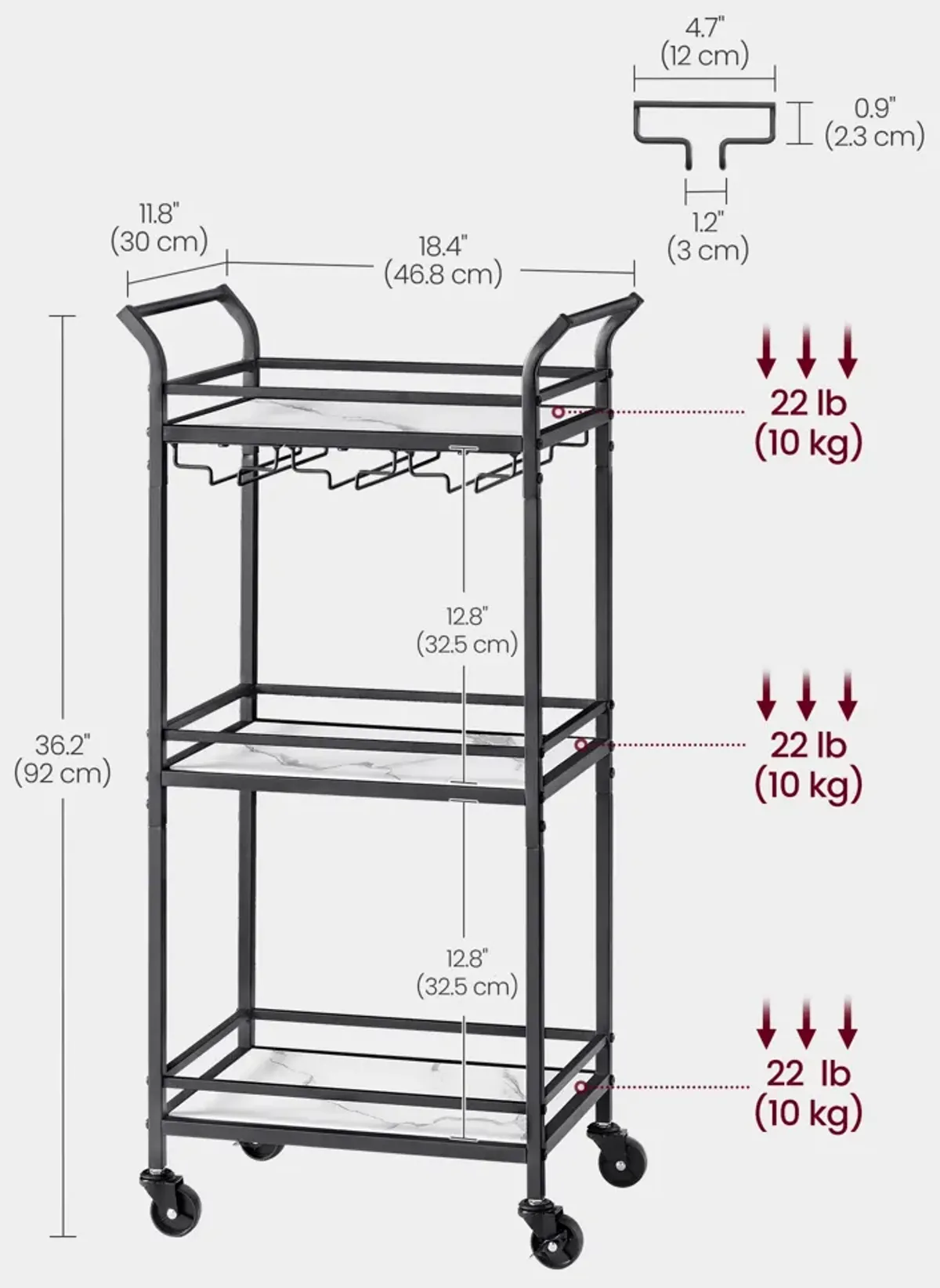 Bar Cart for Stylish and Convenient Beverage Storage and Serving