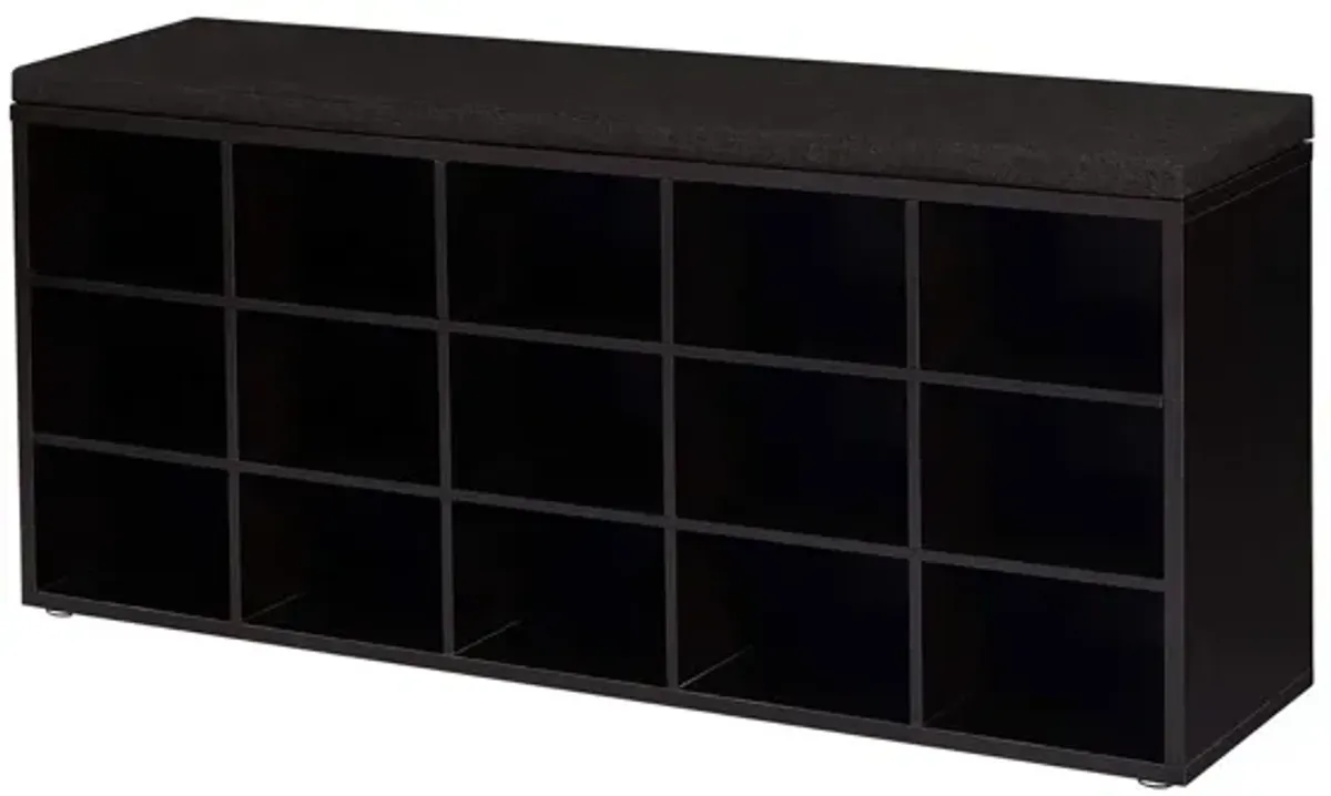 Shoe Bench with Cushion - 15-Cube Storage Bench for Entryway Organization