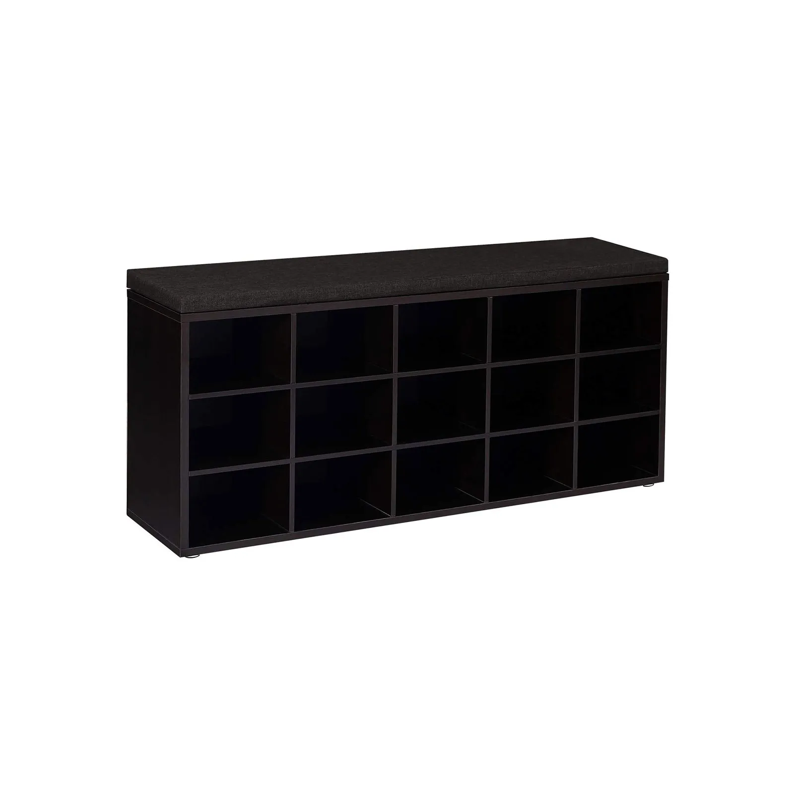 Shoe Bench with Cushion - 15-Cube Storage Bench for Entryway Organization