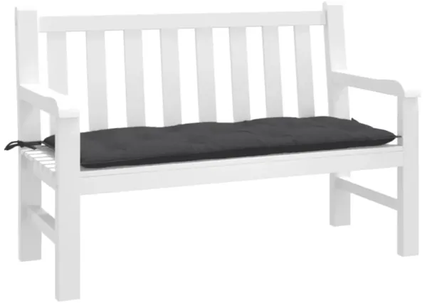 vidaXL Garden Bench Cushion - Melange Anthracite, Hollow Fibre Filling, 120x50x7 cm, Polyester Fabric - for Outdoor/Indoor Use on Patio, Garden, Family Bench, Living Room