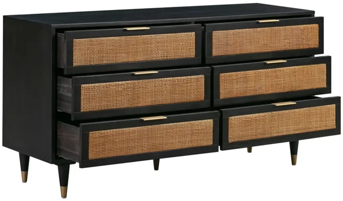 Sierra Noir 6 Drawer Dresser