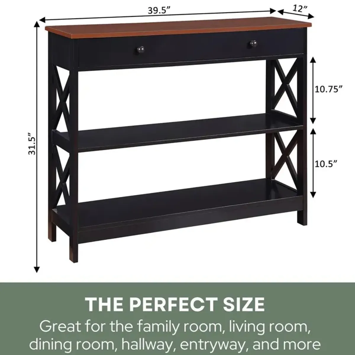 Convience Concept, Inc. Oxford 1 Drawer Console Table with Shelves