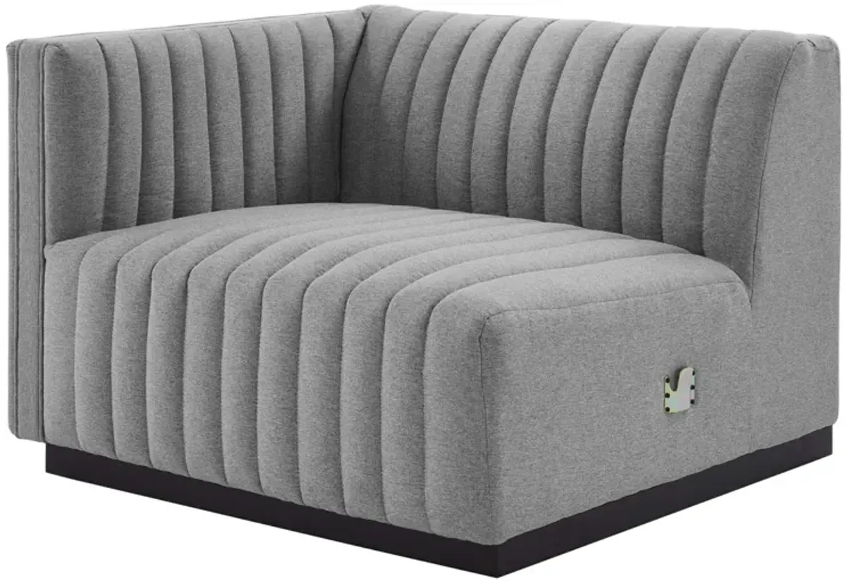 Conjure Channel Tufted Upholstered Fabric 4-Piece Sectional Sofa