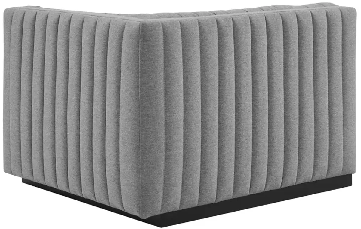 Conjure Channel Tufted Upholstered Fabric 4-Piece Sectional Sofa