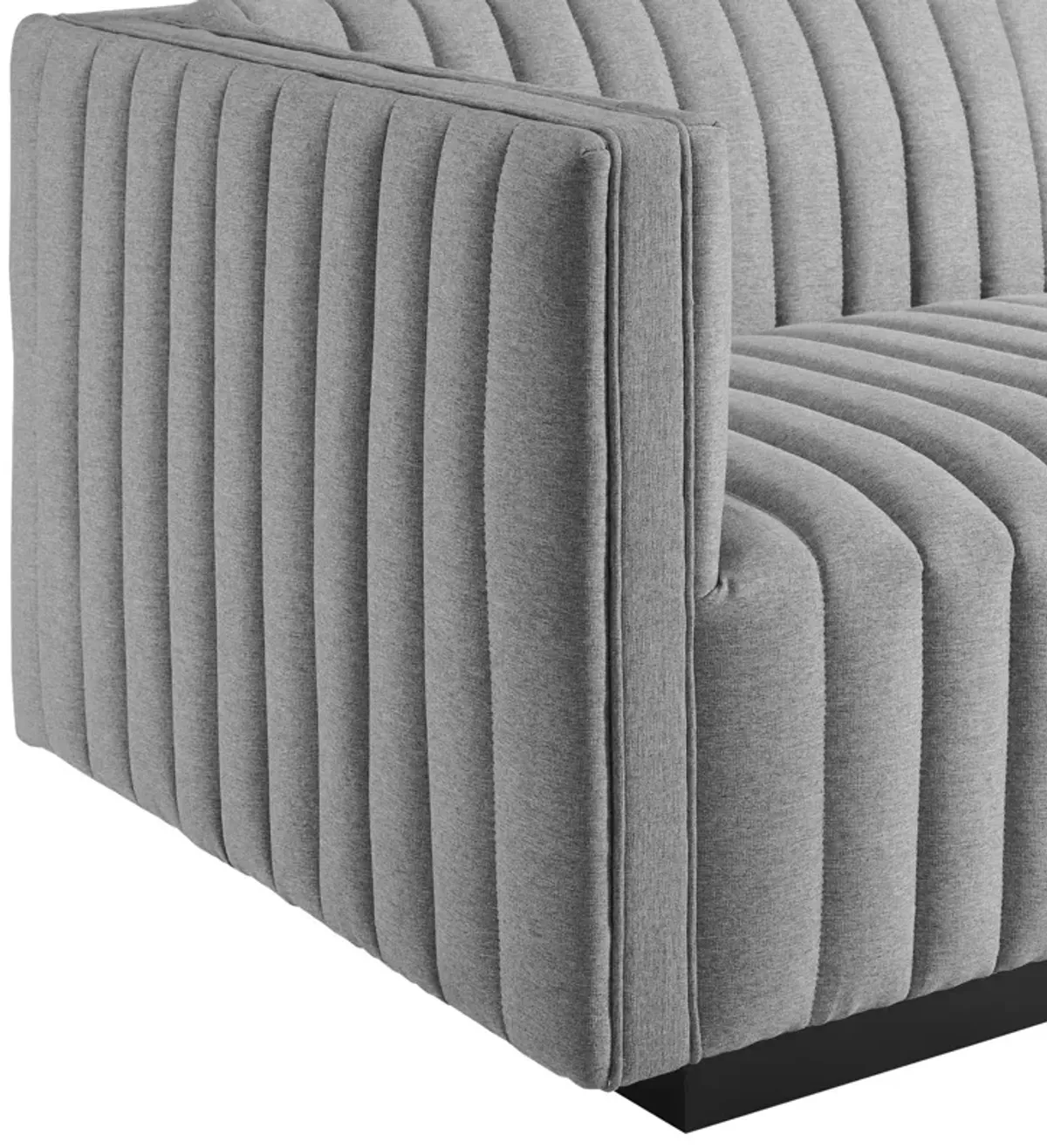 Conjure Channel Tufted Upholstered Fabric 4-Piece Sectional Sofa