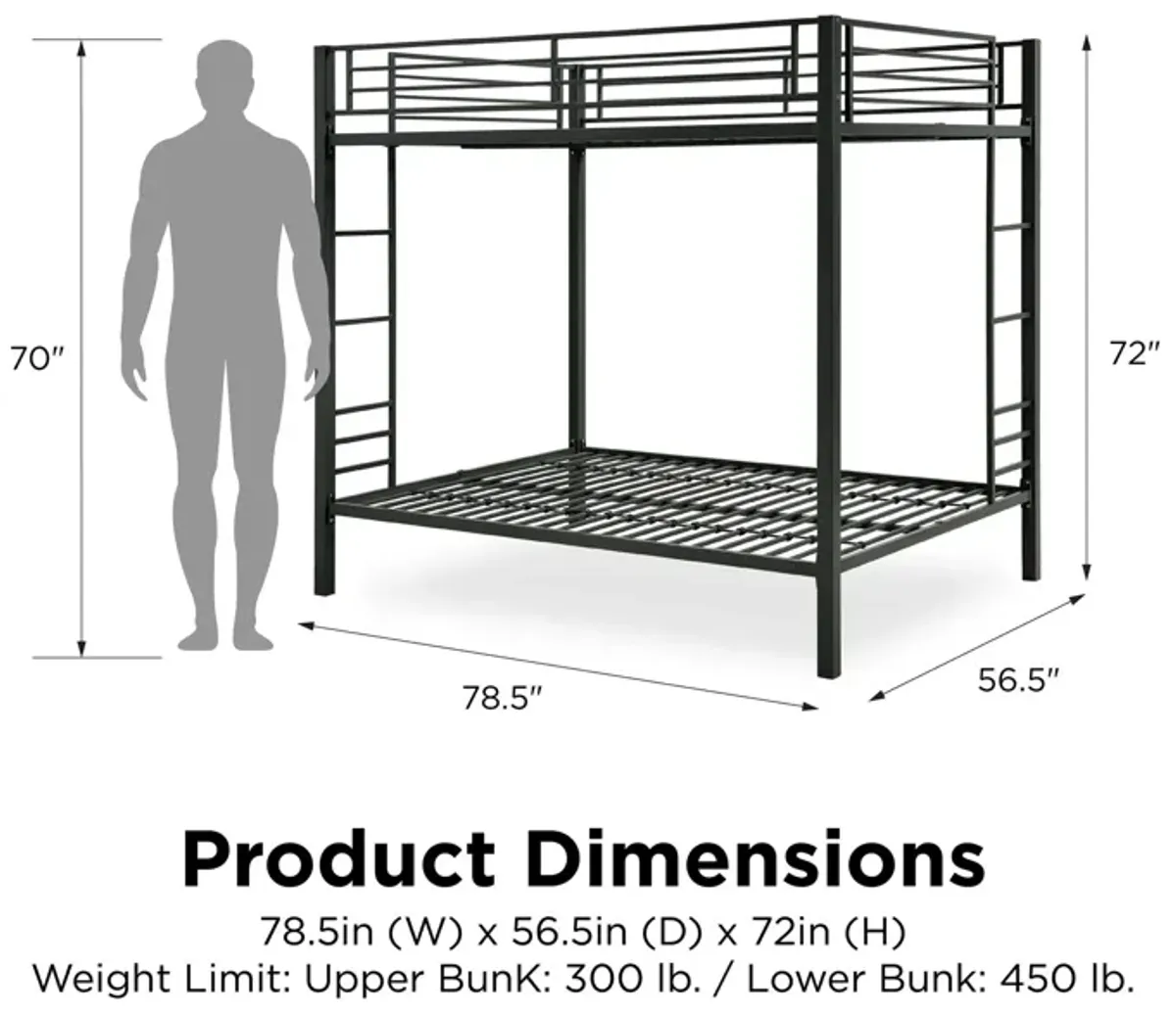 Atwater Living Parker Full over Full Metal Bunk Bed