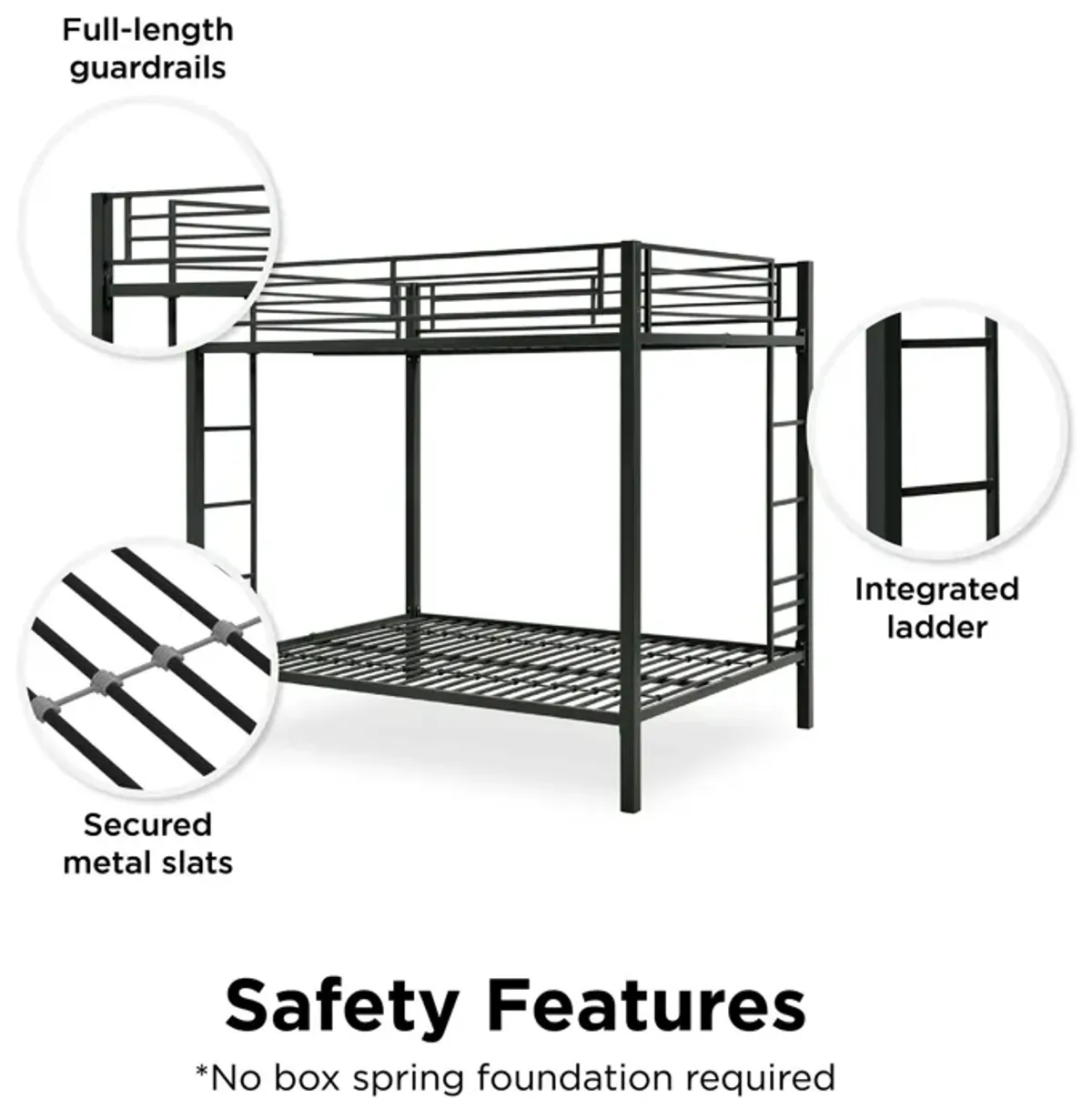 Atwater Living Parker Full over Full Metal Bunk Bed