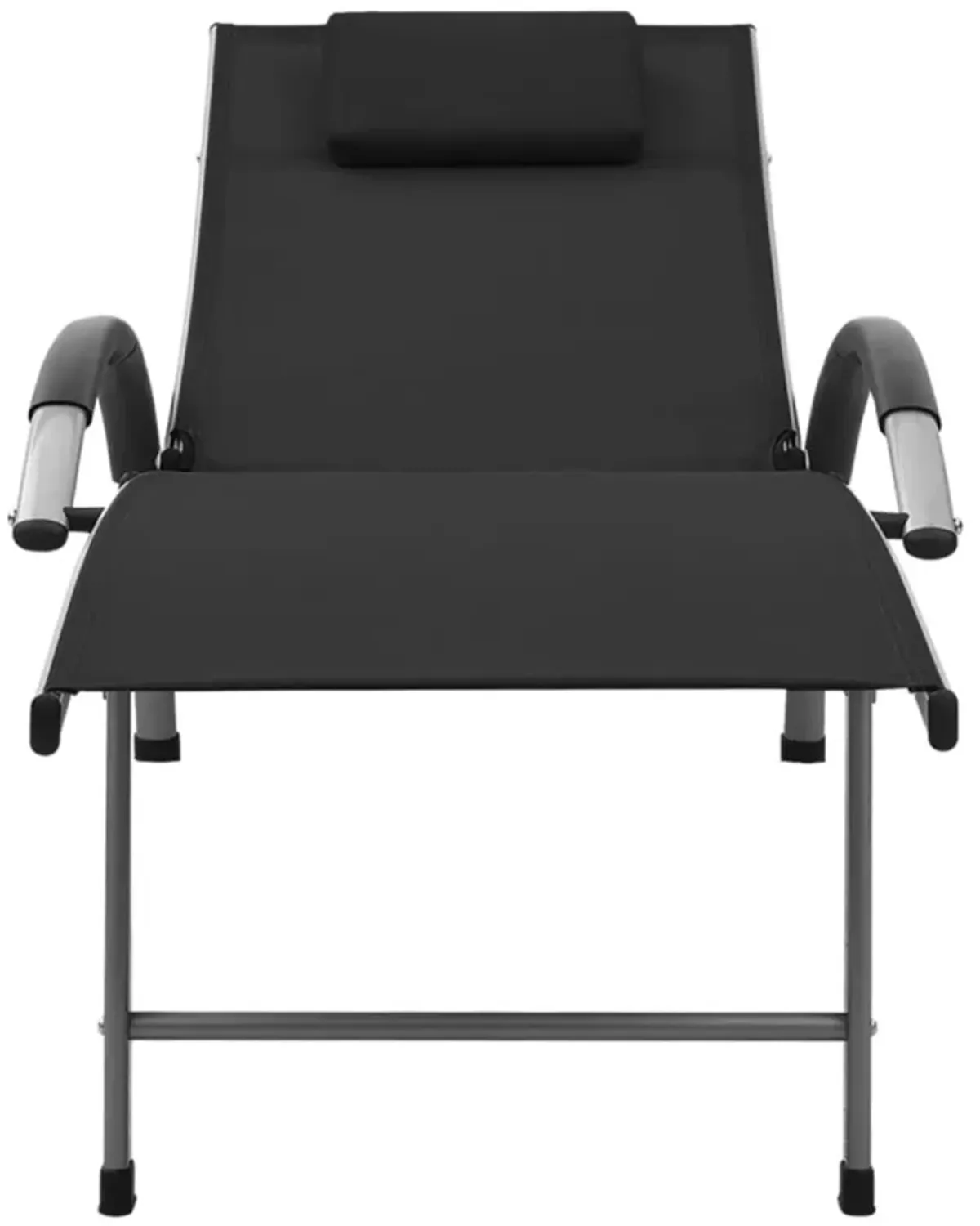 vidaXL Sun Lounger Textilene and Aluminum Black